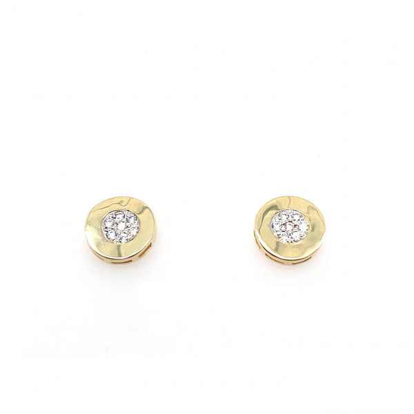 9ct Yellow Gold Diamond Stud Earrings 