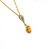 9ct Yellow Gold Citrine And Diamond Pendant