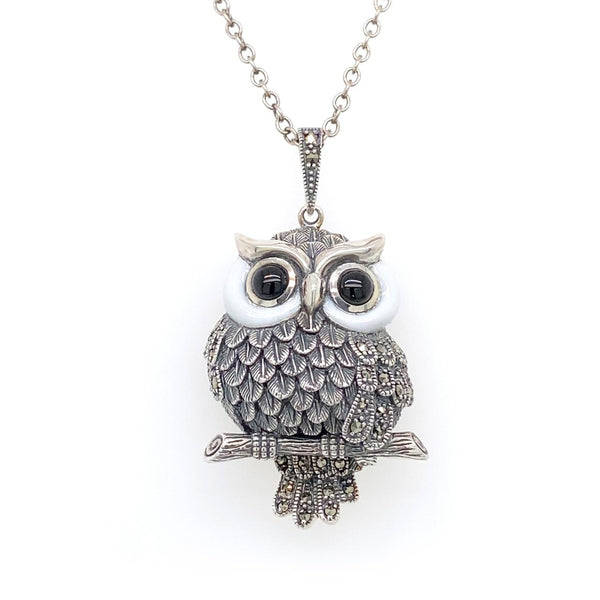 Sterling Silver Owl Necklace