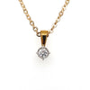  	9ct Yellow Gold Diamond Solitaire Pendant