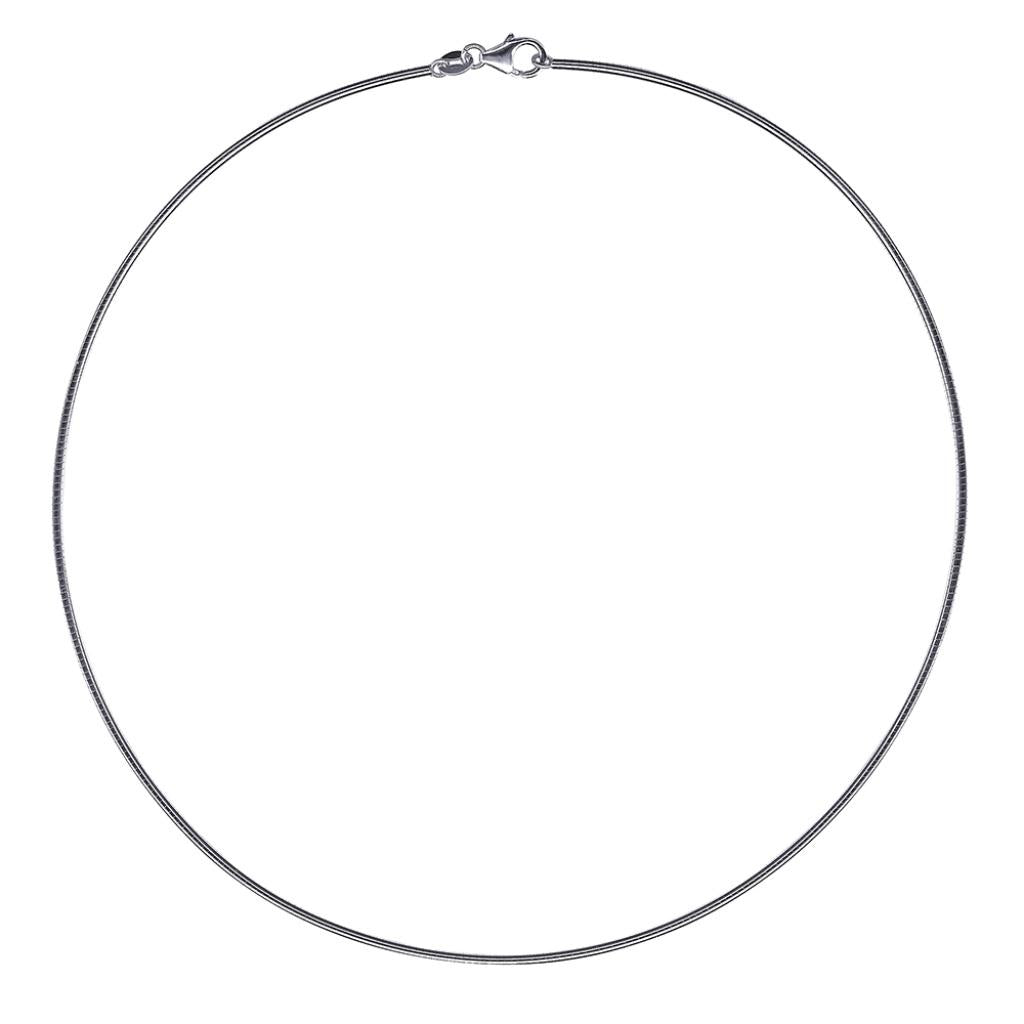 Sterling Silver 2mm Round Omega Necklet 