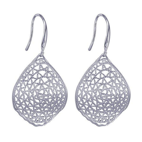 Sterling Silver Wire Filigree Hook Earrings