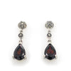 Sterling Silver Garnet And Marcasite Earrings