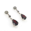 Sterling Silver Garnet And Marcasite Earrings