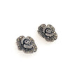  	Sterling Silver Marcasite Rose Stud Earrings