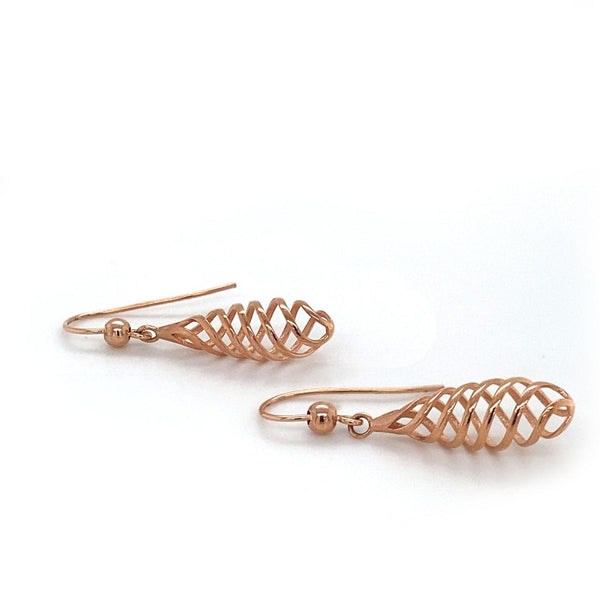 9ct Rose Gold Spiral Hook Earring