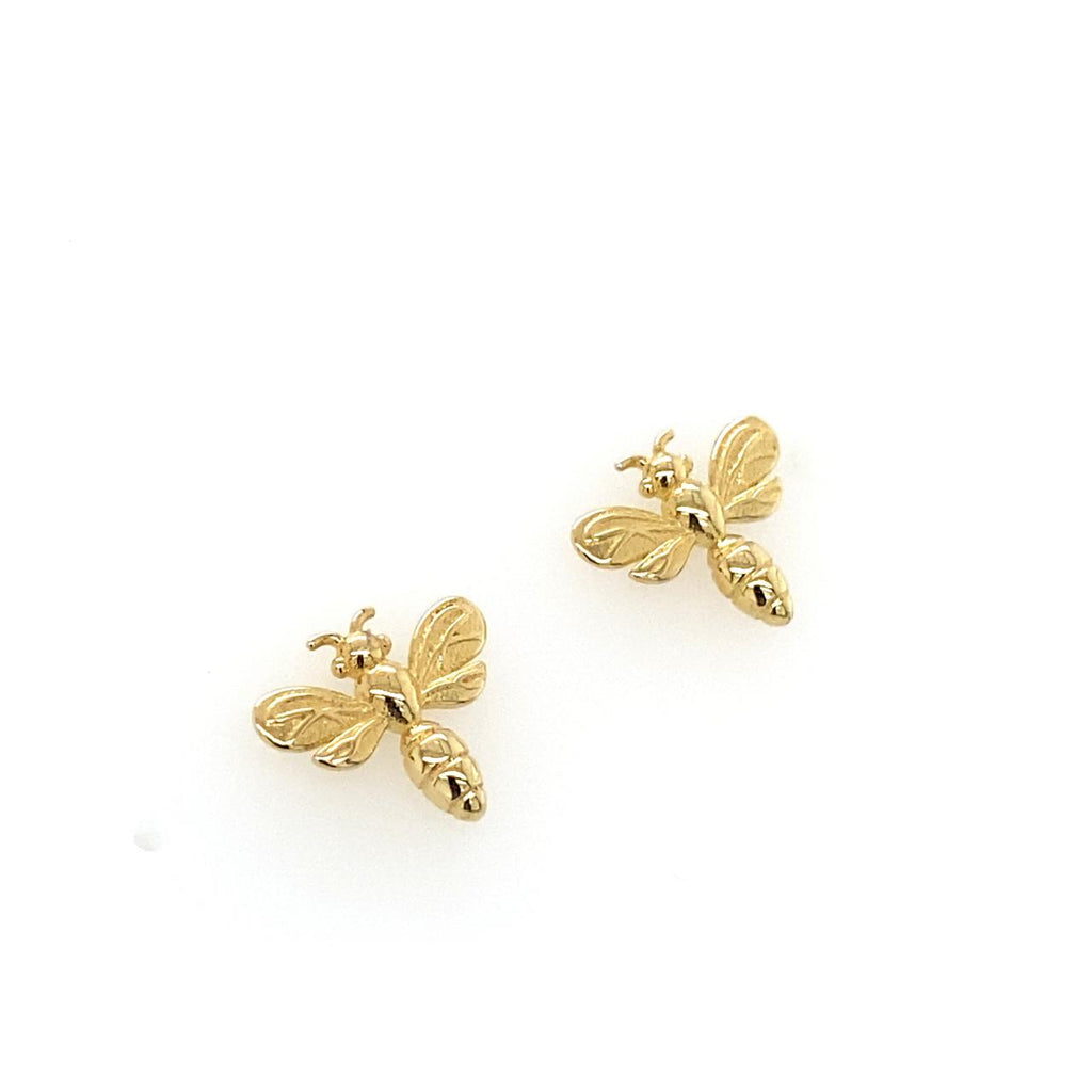 9ct Yellow Gold Bee Stud Earrings