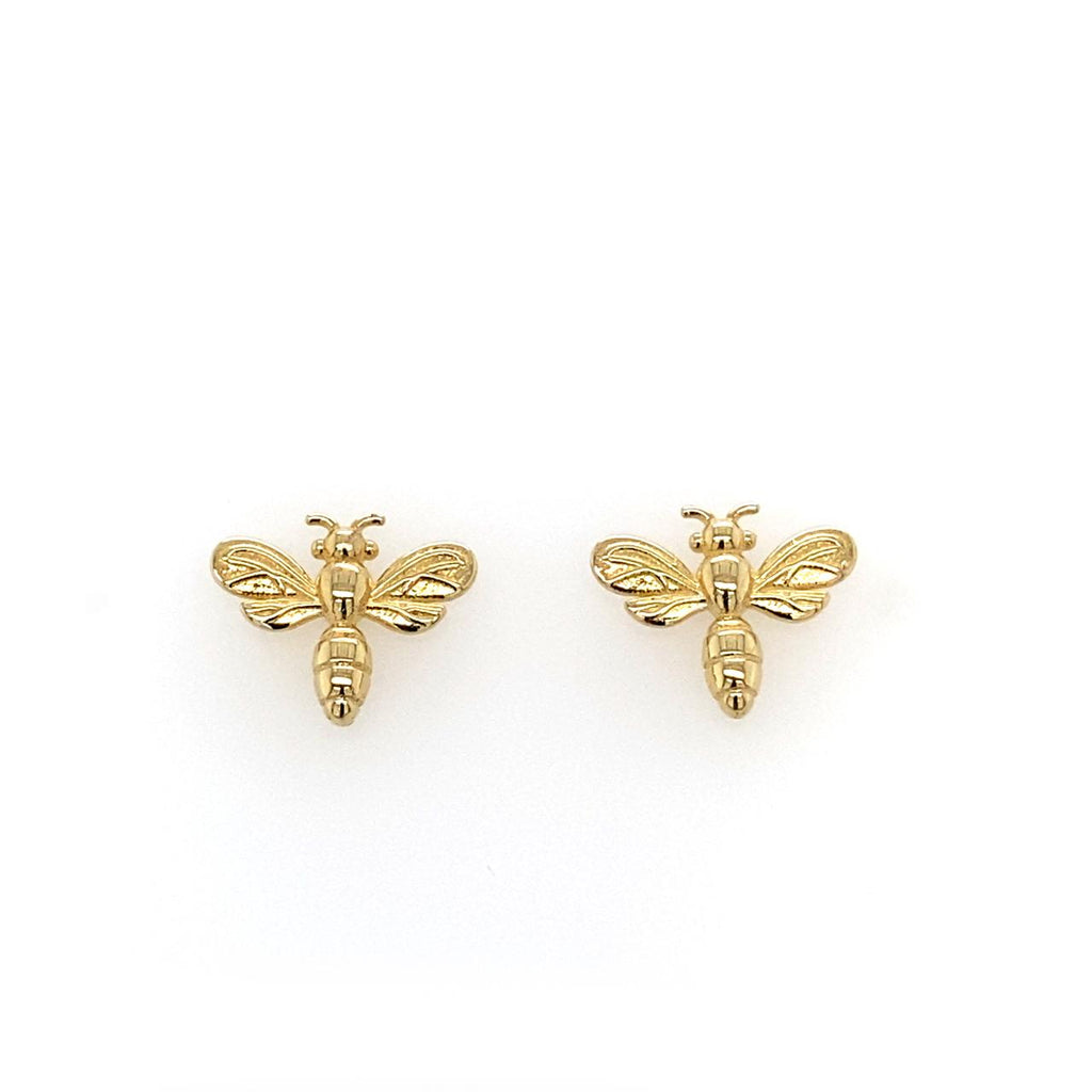 9ct Yellow Gold Bee Stud Earrings