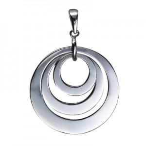 Sterling Silver Triple Round Engraveable Pendant