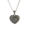 Sterling Silver Marcasite Heart double sided Pendant