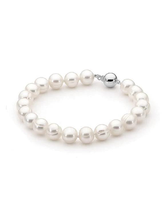  	Sterling Silver Freshwater Pearl Bracelet 