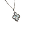  	Sterling Silver Blue Topaz And Marcasite Necklace 