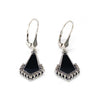 Sterling Silver Onyx and Marcasite Drop Earrings