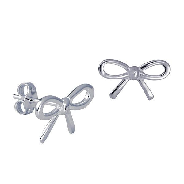 Sterling Silver Bow Stud Earrings