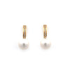 9ct Yellow Gold Diamond Set Drop Earrings With Edison Pearls