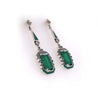 Sterling Silver Green Agate and Marcasite Drop Earrings 