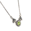 Sterling Silver Peridot and Cubic Zirconia Necklet 