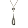  	Sterling silver tear drop and circle double drop pendant
