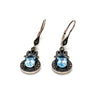 Sterling Silver Blue Topaz and Marcasite Drop Earrings