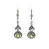 Sterling Silver Peridot and Cubic Zirconia Earrings 