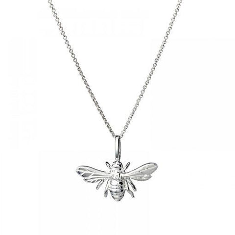 Sterling Silver Fine Trace Link Chain With Bee Pendant 