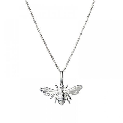 Sterling Silver Fine Trace Link Chain With Bee Pendant 