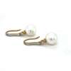  	9ct Yellow Gold South Sea Pearl And Diamond Hook Earrings