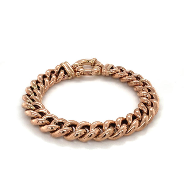 9ct Rose Gold Hollow Curb Link Bracelet