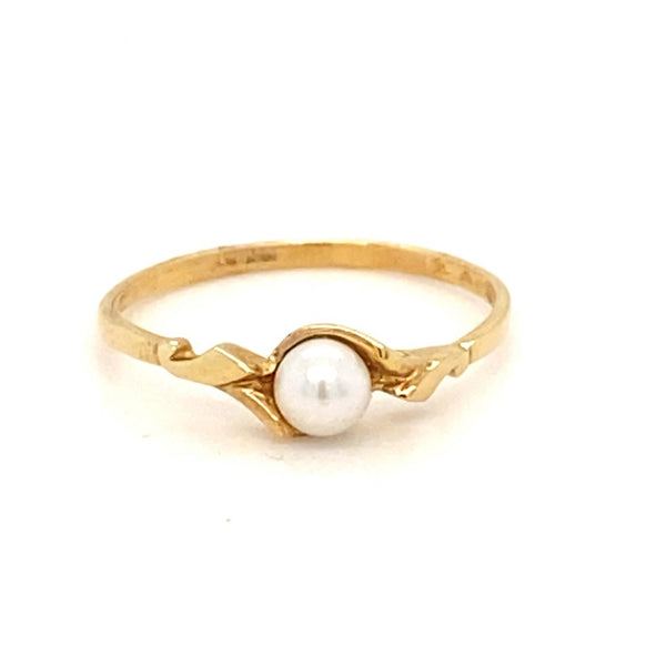 Estate 9ct Yellow Gold 4.5mm Cultured Pearl Ring