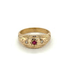 9ct Yellow Gold Star Set Ruby & Diamond Ring 