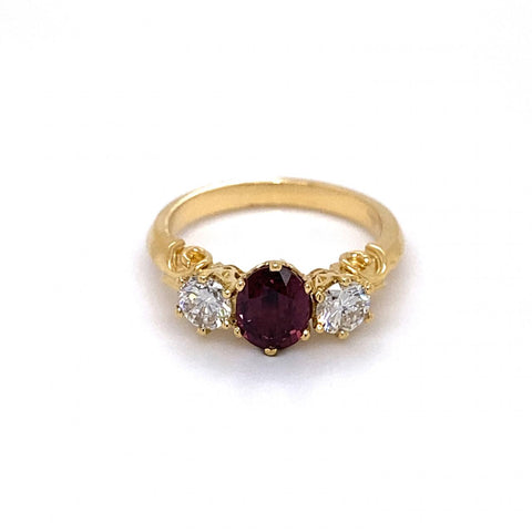 18ct Yellow Gold Ruby And Diamond Ring