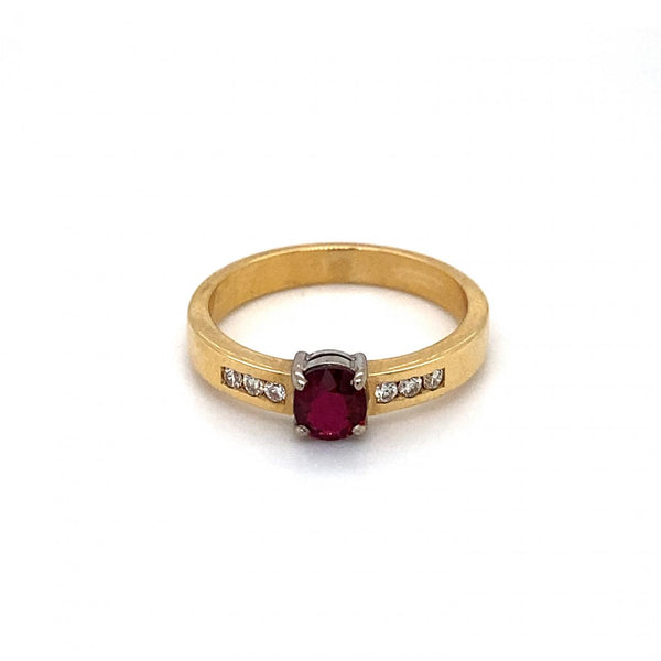 18ct Yellow Gold Ruby And Diamond Ring