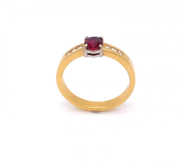 18ct Yellow Gold Ruby And Diamond Ring