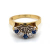 Estate 18ct Yellow And White Gold Sapphire And Diamond Ring