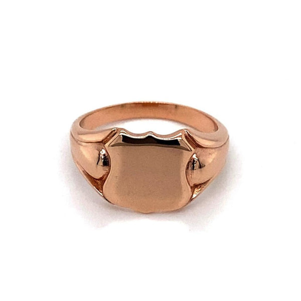 9ct Rose Gold Shield Signet Ring