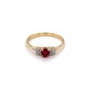 9ct Yellow Gold Pink Ruby & Diamond Ring