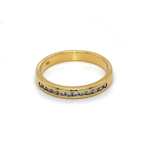 18ct Yellow Gold Channel Set Diamond Ring