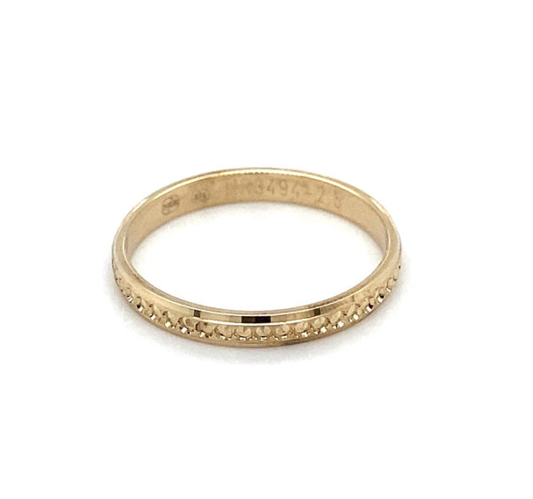 9ct Yellow Gold Faceted Wedding Band 