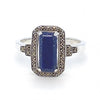 Sterling Silver Lapis And Marcasite Ring