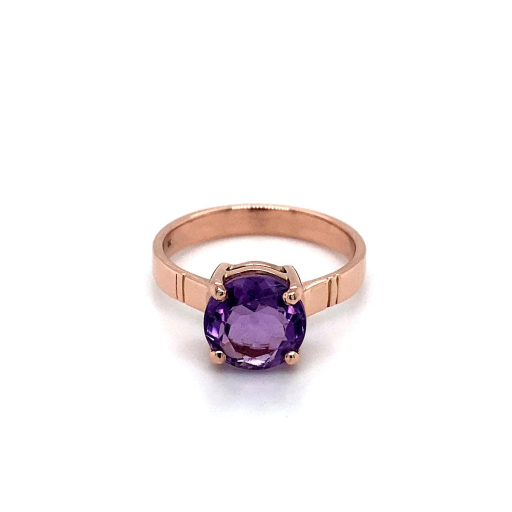 9ct Rose Gold Amethyst Ring