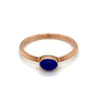 9ct Rose Gold Oval Lapis Lazuli Bezel Set Ring