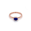 9ct Rose Gold Oval Lapis Lazuli Bezel Set Ring