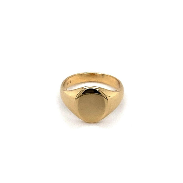 9ct Yellow Gold Plain Oval Signet Ring