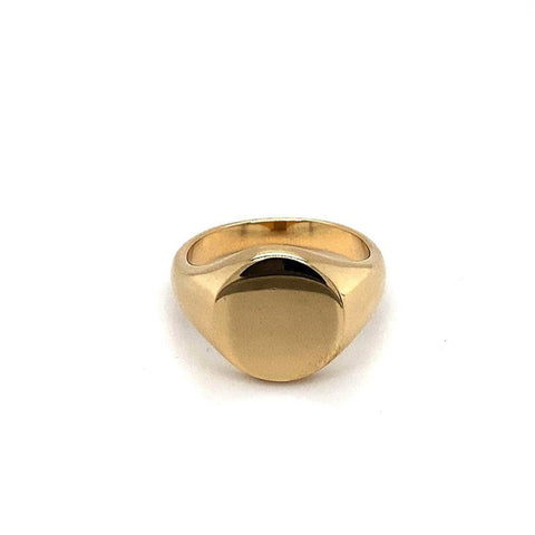 9ct Yellow Gold Plain Round Signet Ring
