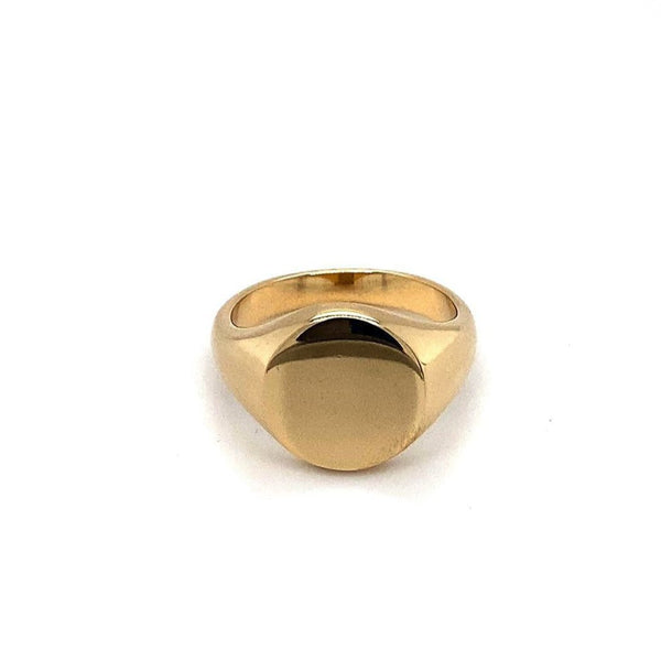 9ct Yellow Gold Plain Round Signet Ring