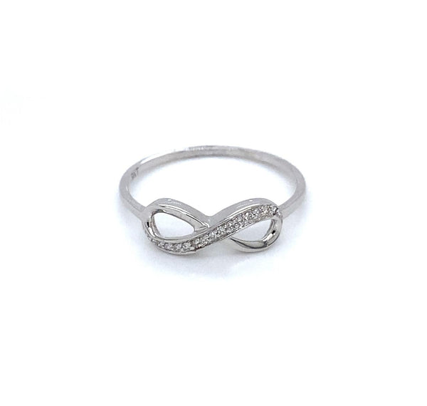 9ct White Gold Infinity Diamond Ring