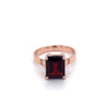 9ct Rose Gold Emerald Cut Garnet Ring