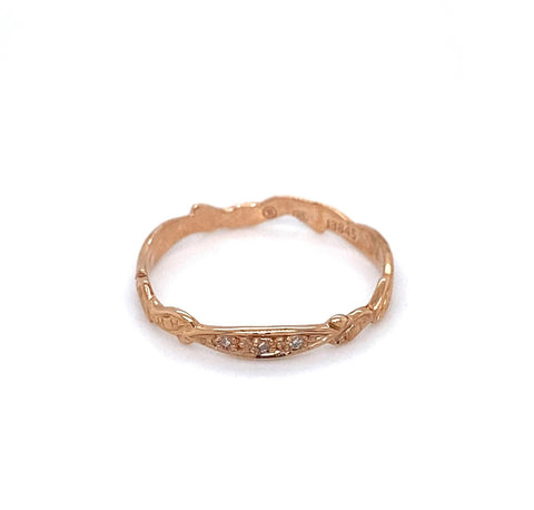 9ct Rose Gold Diamond Set Dress Ring