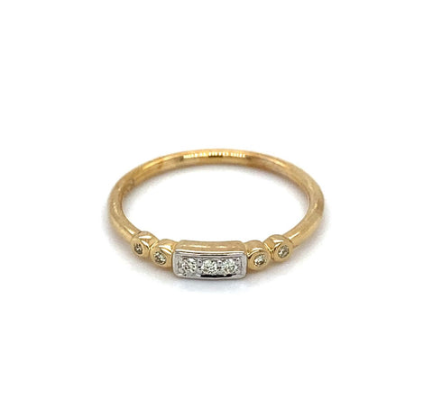 9ct Yellow And White Gold Stacker Diamond Ring