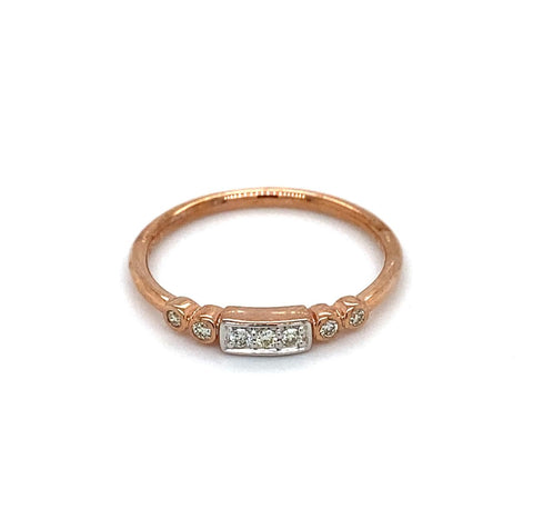 9ct Rose Gold Stacker Diamond Dress Ring
